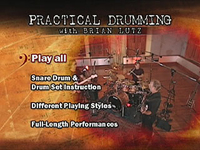 Practical Drumming with Brian Lutz DVD Video - Main menu stillshot